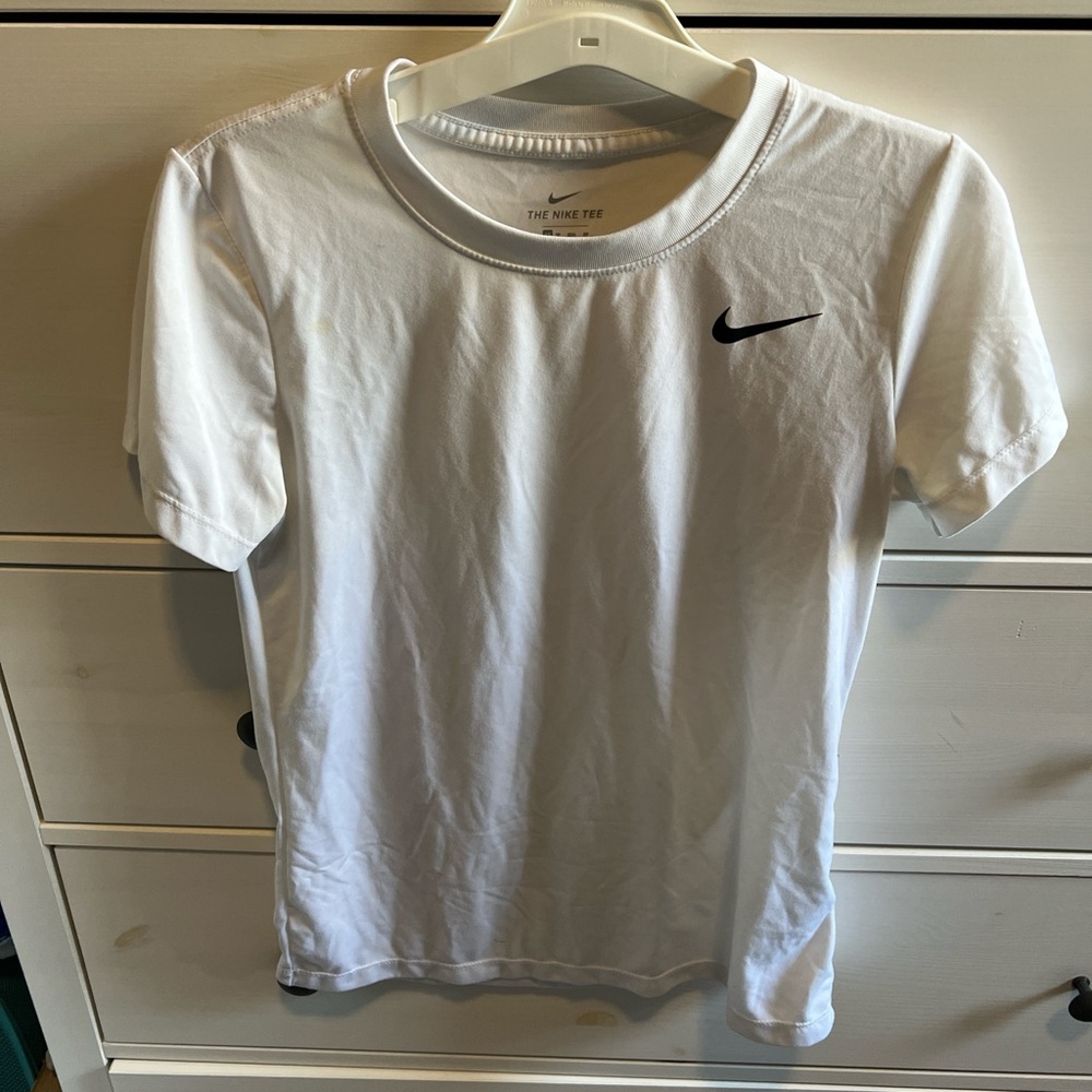 Nike White Tee with Black Swoosh